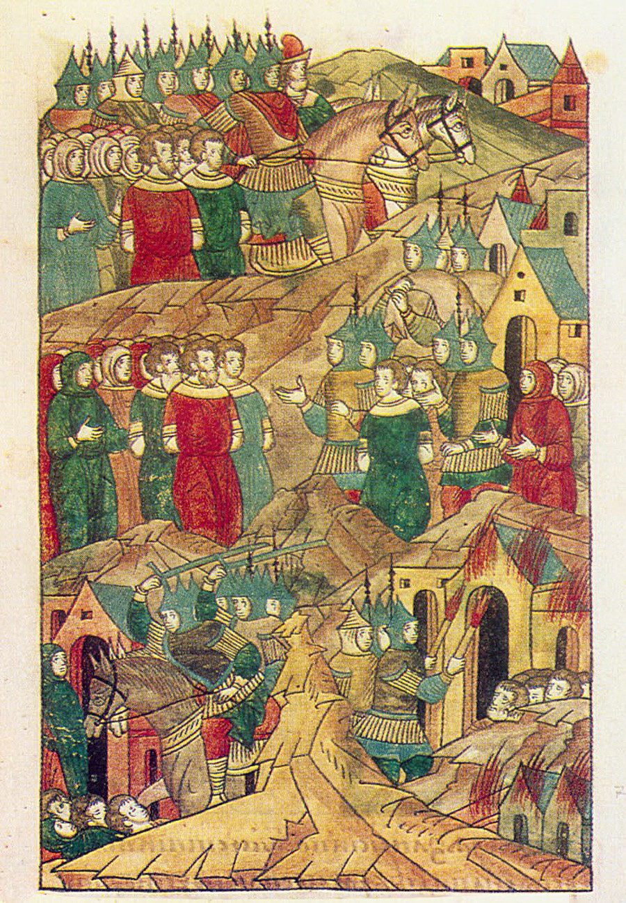 Уништување на Рјазањ. Илустрираа хроника од 16-от век.