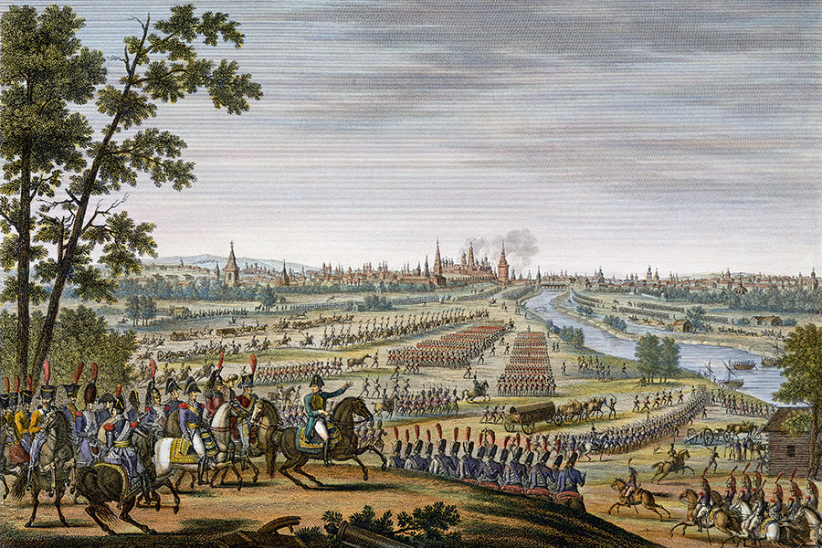 Napoleonova vojska vkoraka v Moskvo, 14.9.1812, naslikal Edme Bovinet.