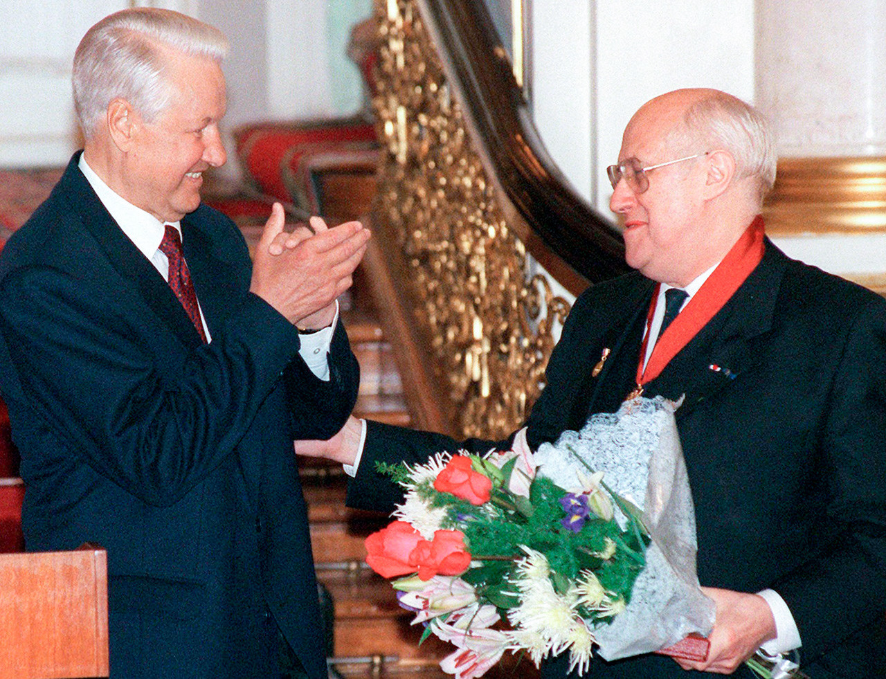 Mstislaw Rostropowitsch und Boris Jelzin