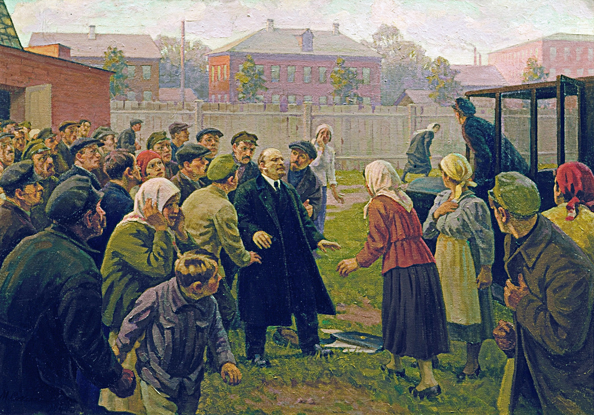 M.G.Sokolov. “Attentato alla vita di Vladimir Lenin, 30 agosto 1918”, Museo Centrale Vladimir Lenin