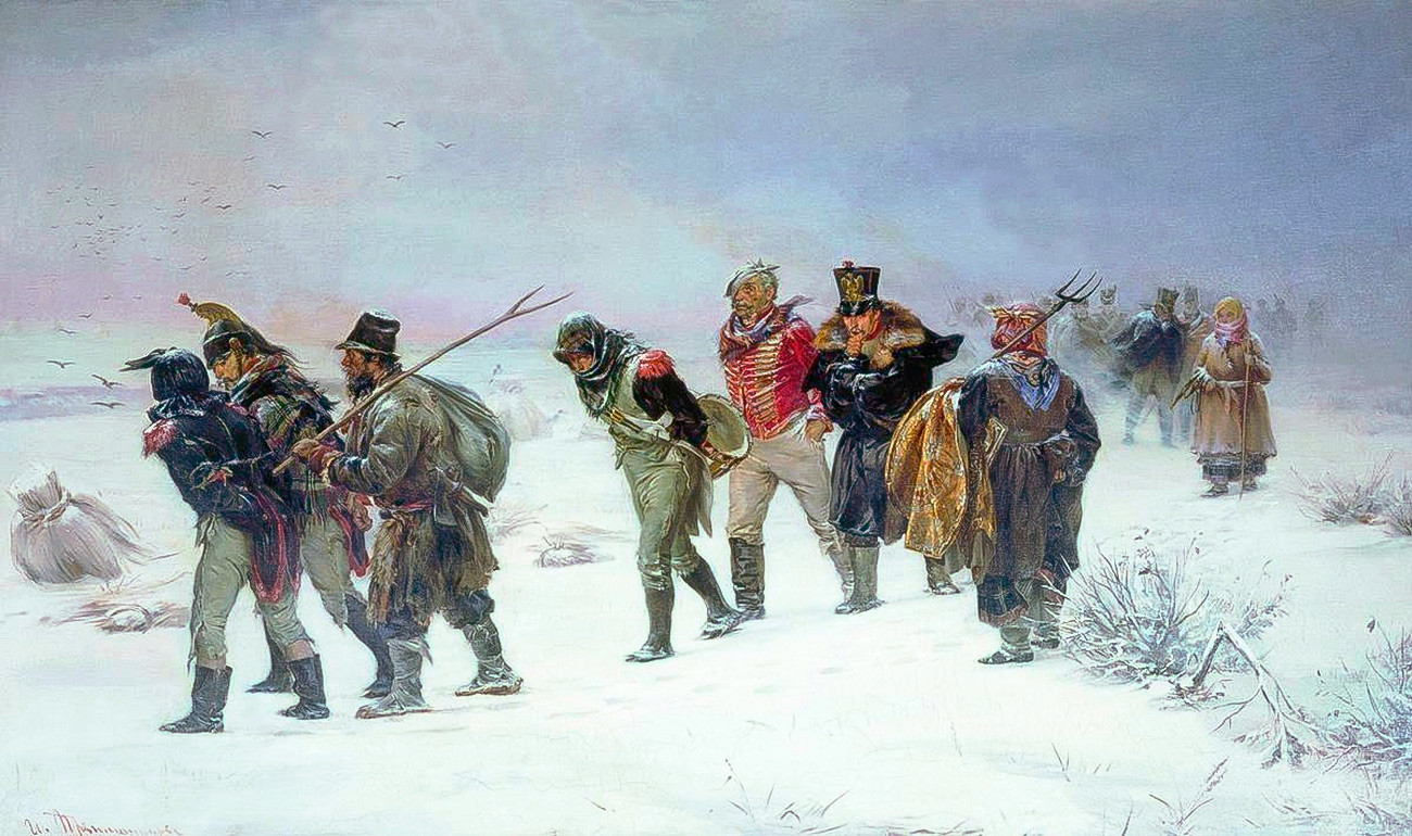 1812年にフランス軍がロシアから退却している。