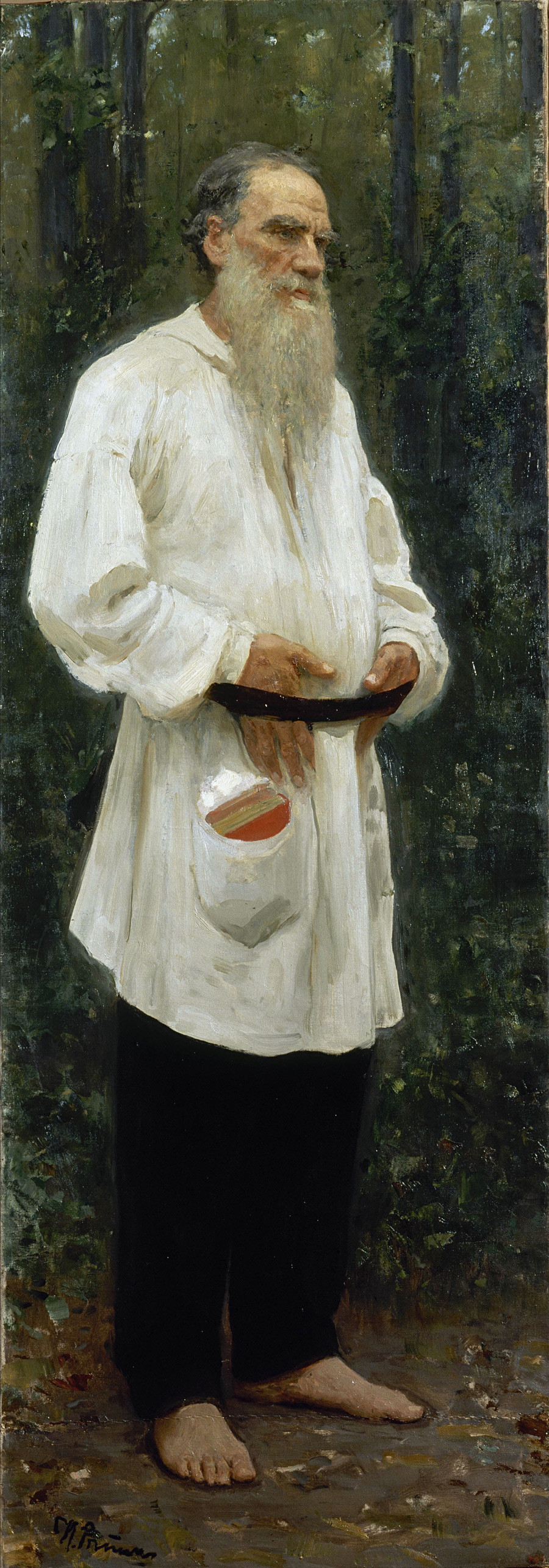 Leo Tolstoi barfuß,1901