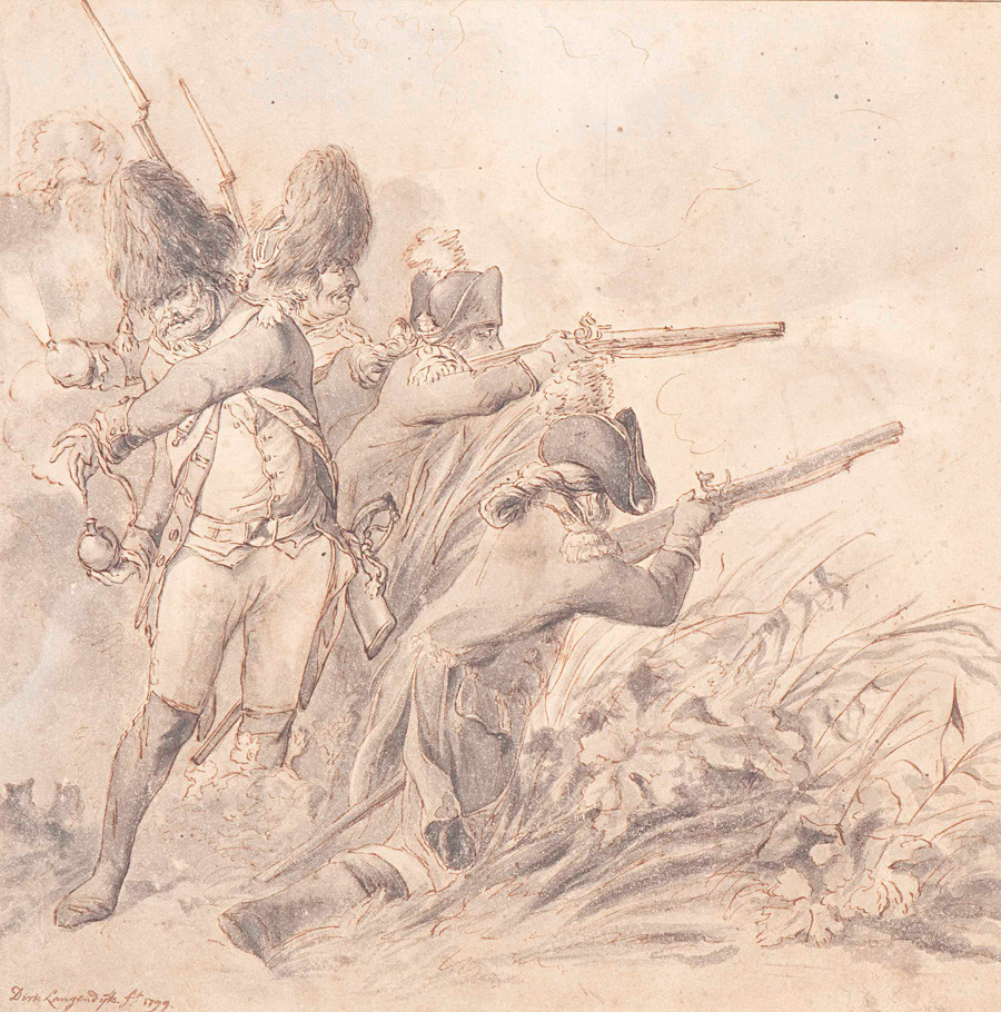 Ruske in britanske sile blizu Bergena, Dirk Langendijk (1748-1805)

