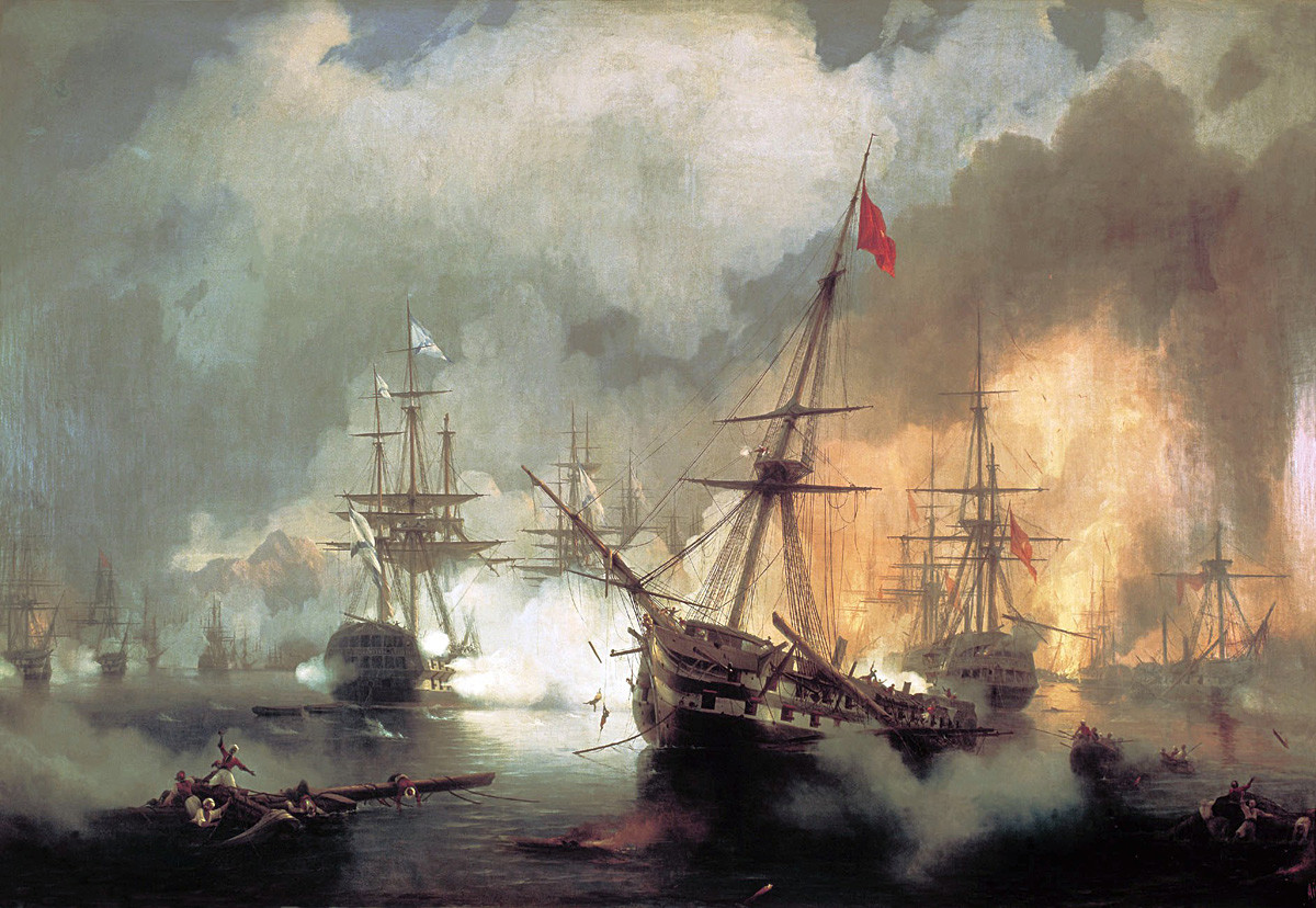 Rusi v bitki v Navarinu, 1846., Ivan Ajvazovski

