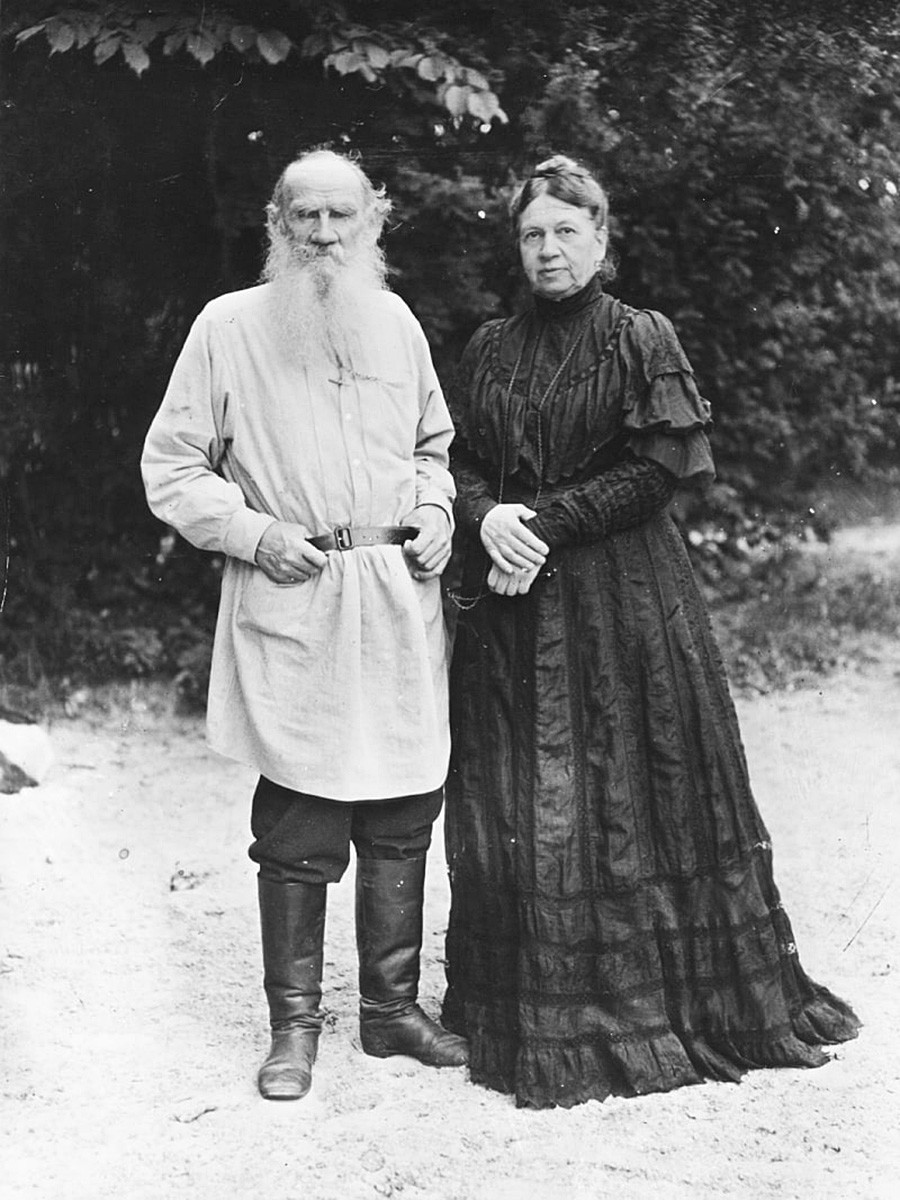 Lev Tolstoj z ženo leta 1906