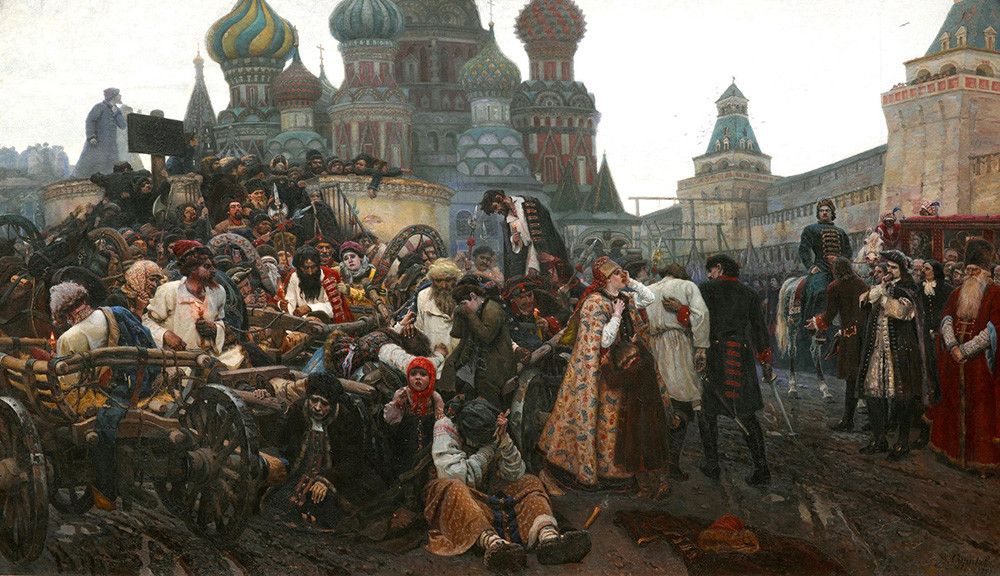 『銃兵処刑の朝』（1881）、ワシリー・スリコフ