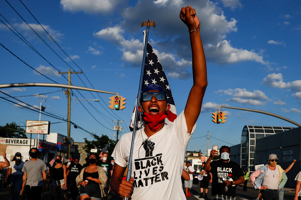 Протесты в Нью-Йорке 13 июля 2020 года
