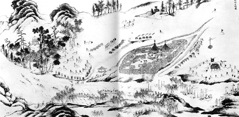 Осада Албазина. Китайский рисунок конца XVII века.