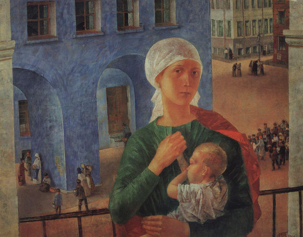 Kusma Petrow-Wodkin. 1918 in Petrograd (Petrograder Madonna), 1920.