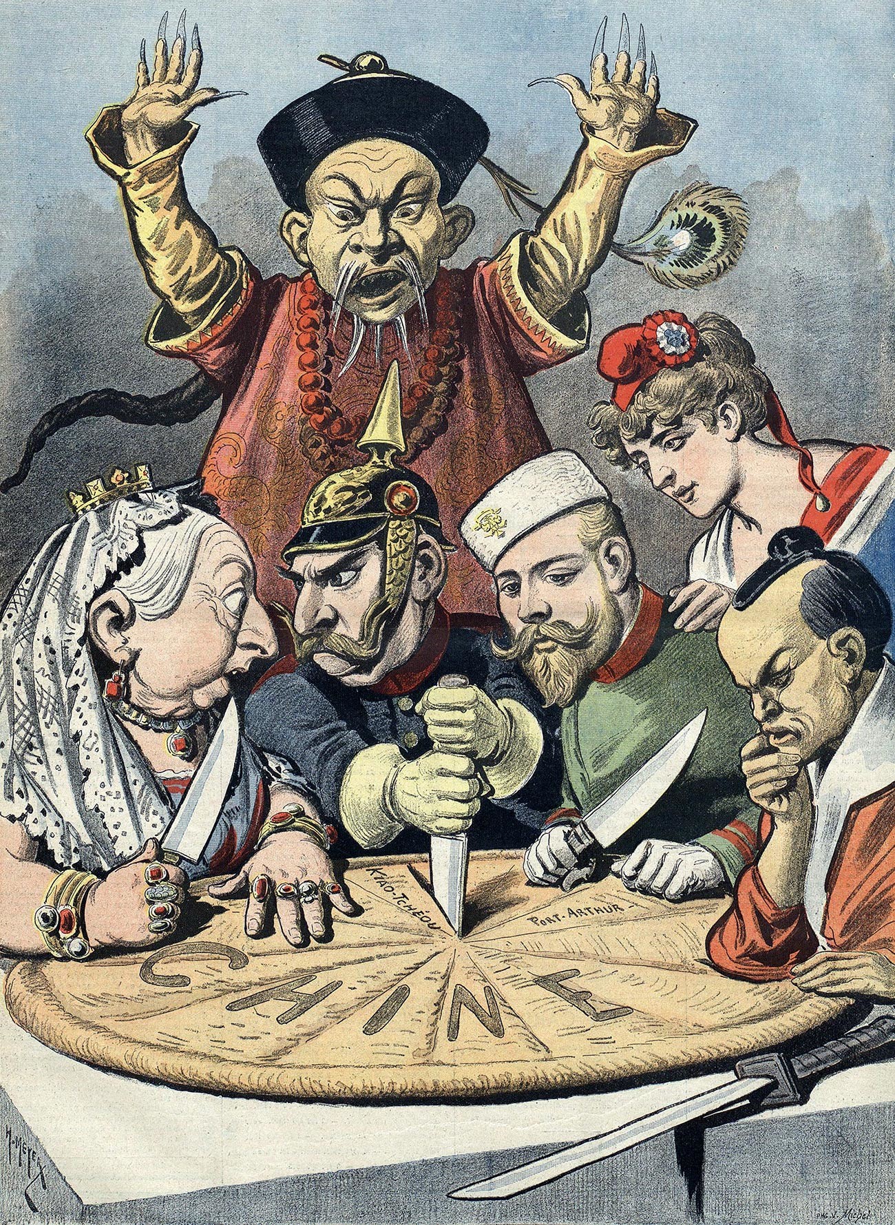 Французская политическая карикатура конца 1890-х.