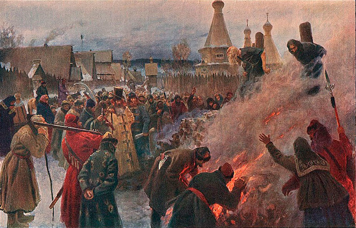 Петр Мясоедов. Сожжение протопопа Аввакума, 1897