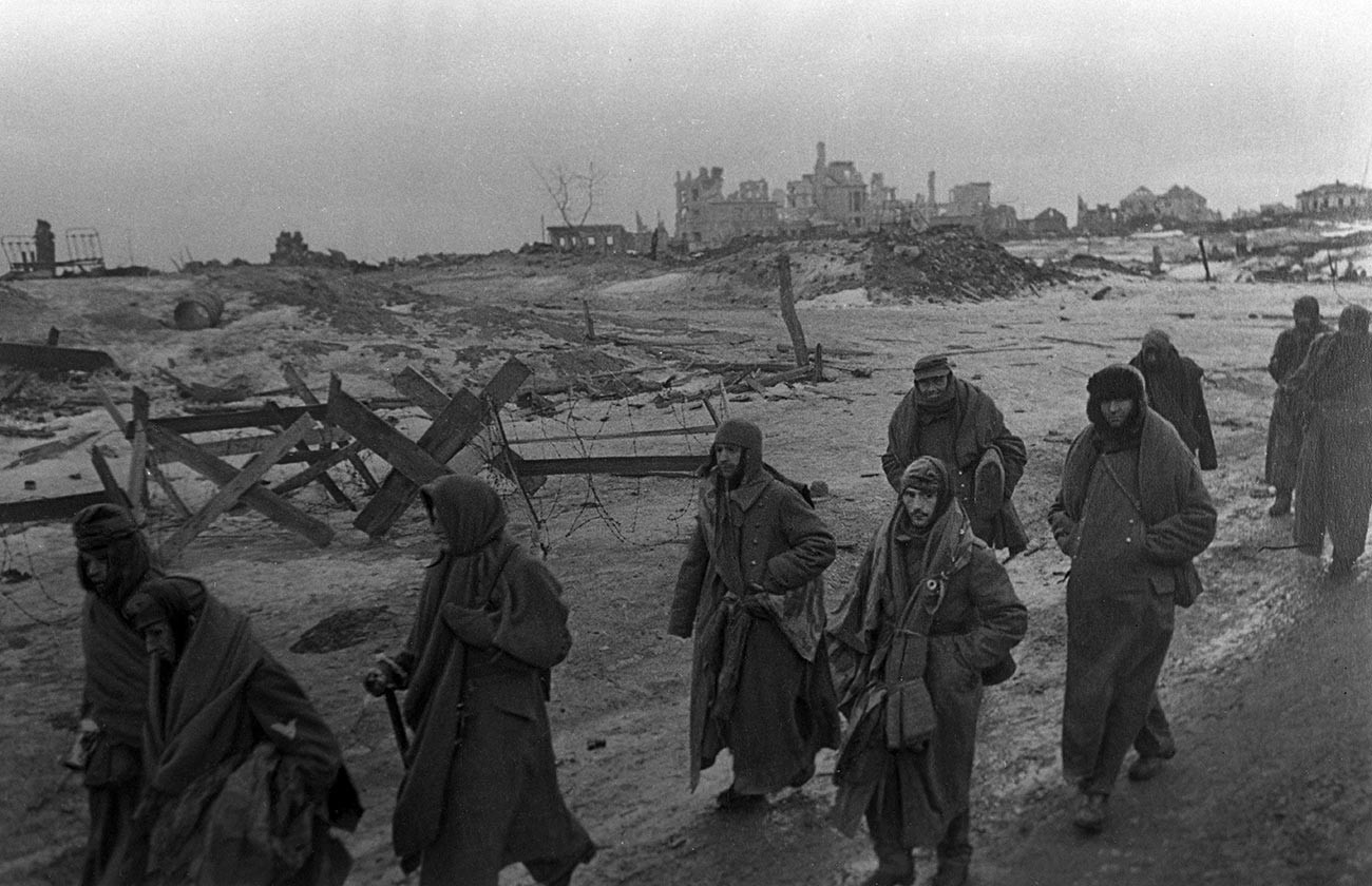 Великая Отечественная война. Пленные немцы в Сталинграде