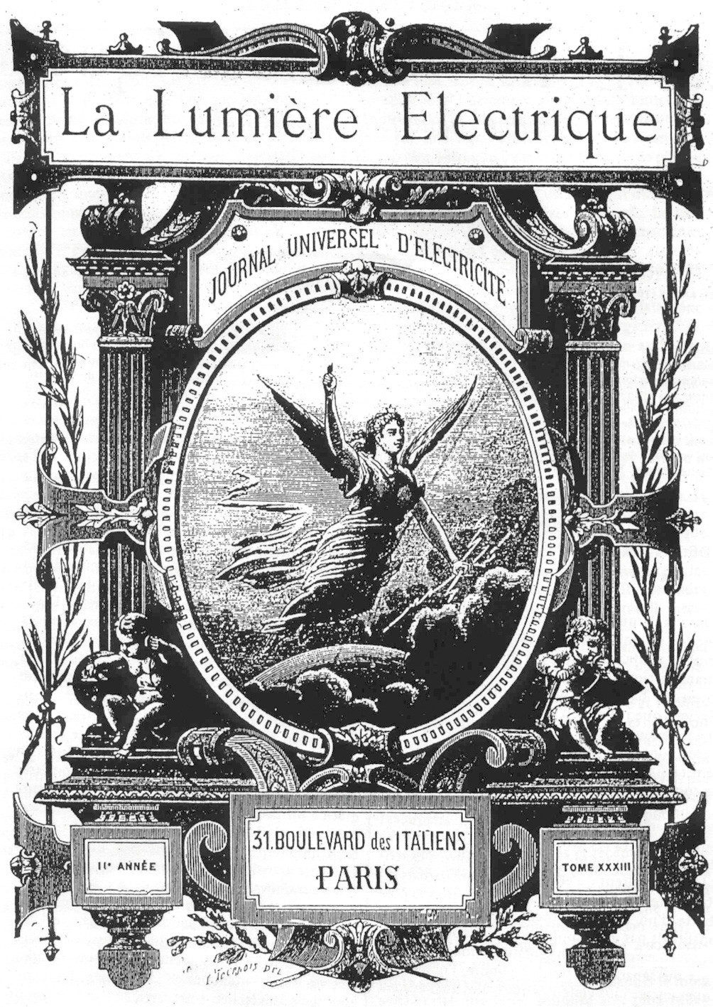 «Электрическая фея» на обложке французского журнала Lumière-Electrique, 1887