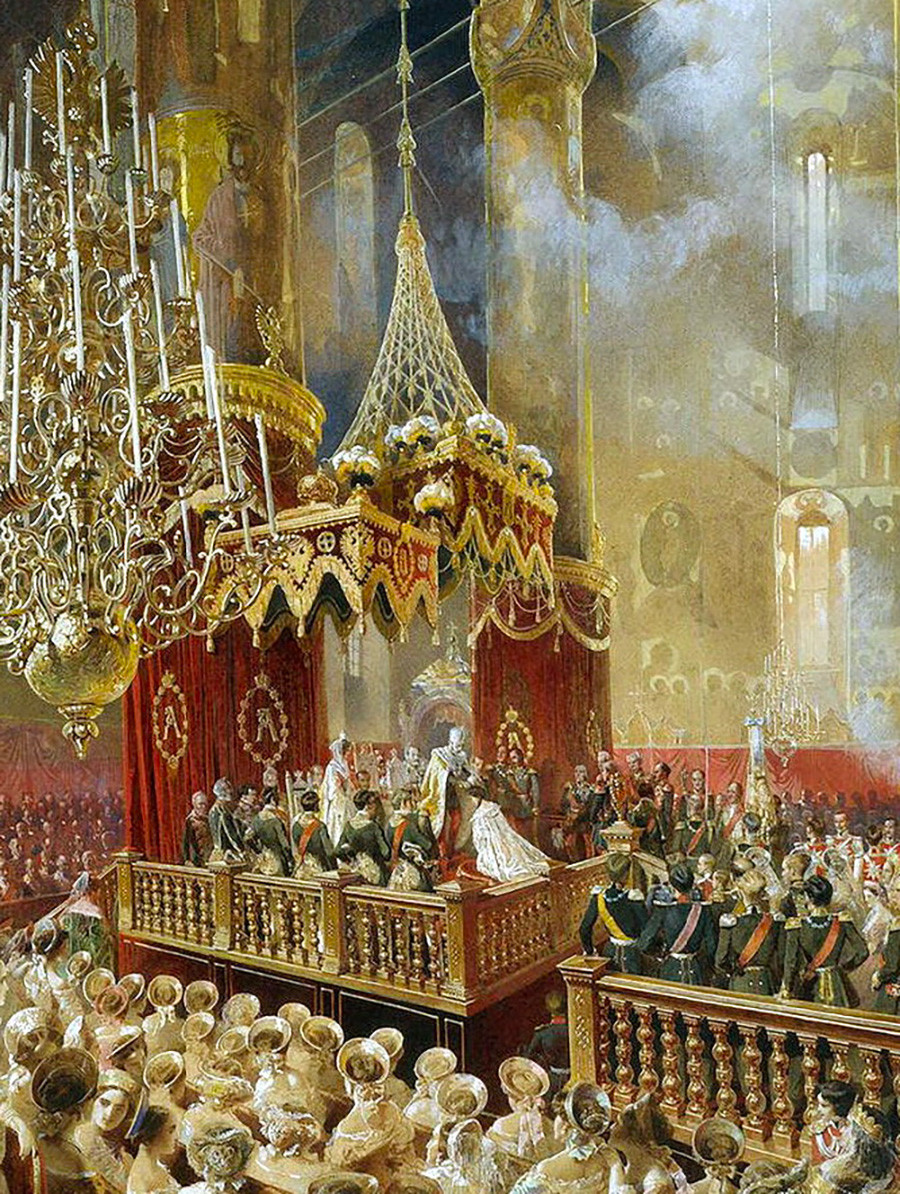 Михаил Зичи. Коронация Александра II в Успенском соборе Московского Кремля 26 августа 1856 года