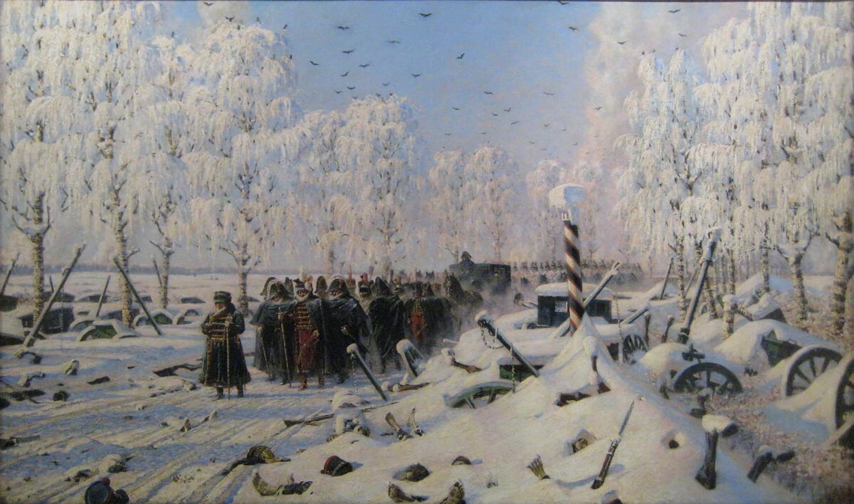 ナポレオン軍の撤退、ヴァシーリー・ヴェレシチャーギン画