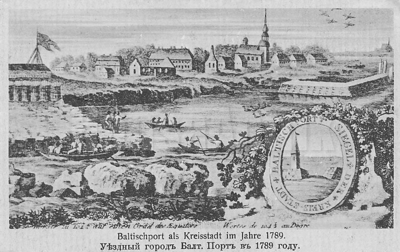 La ciudad de Puerto Báltico en 1789.

