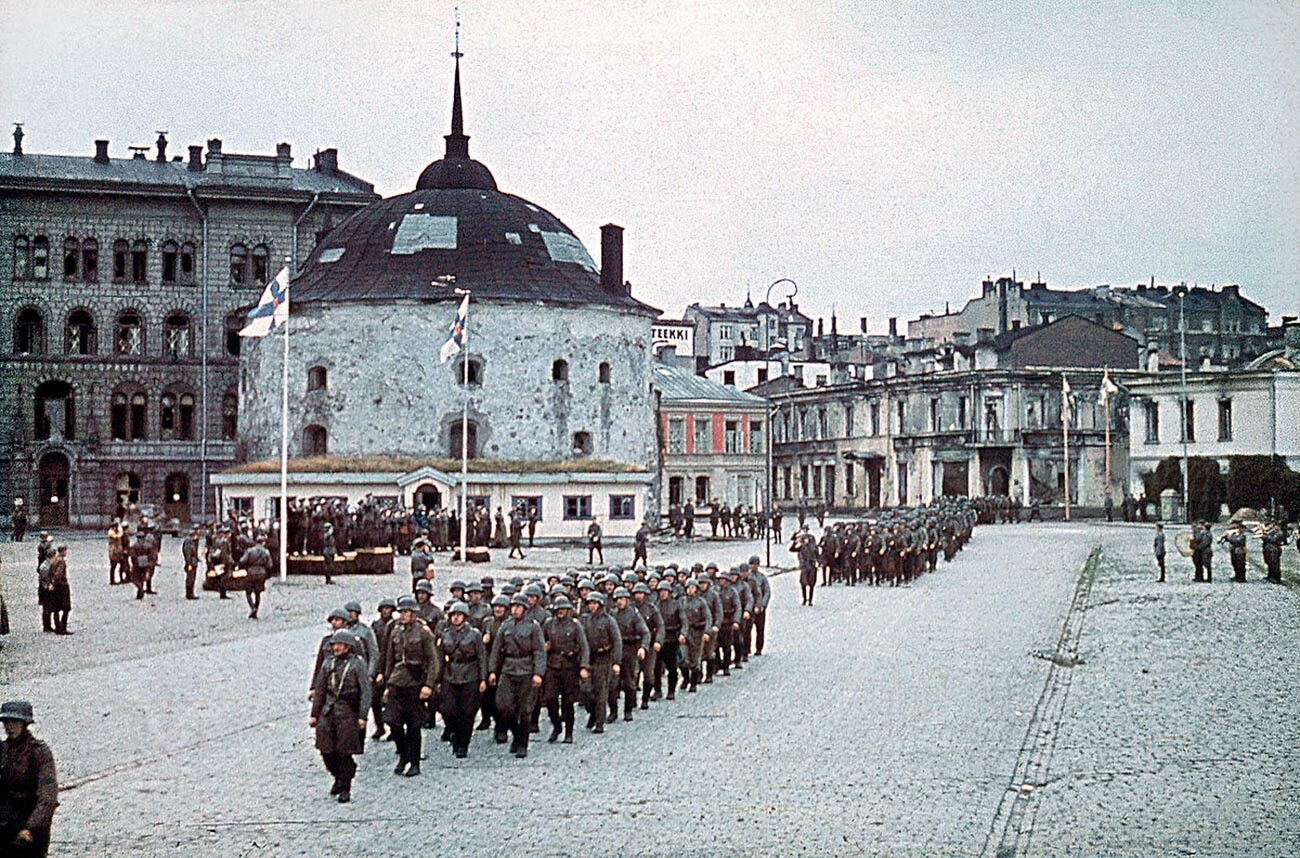 Finnische Truppen in Wyborg, August 1941.