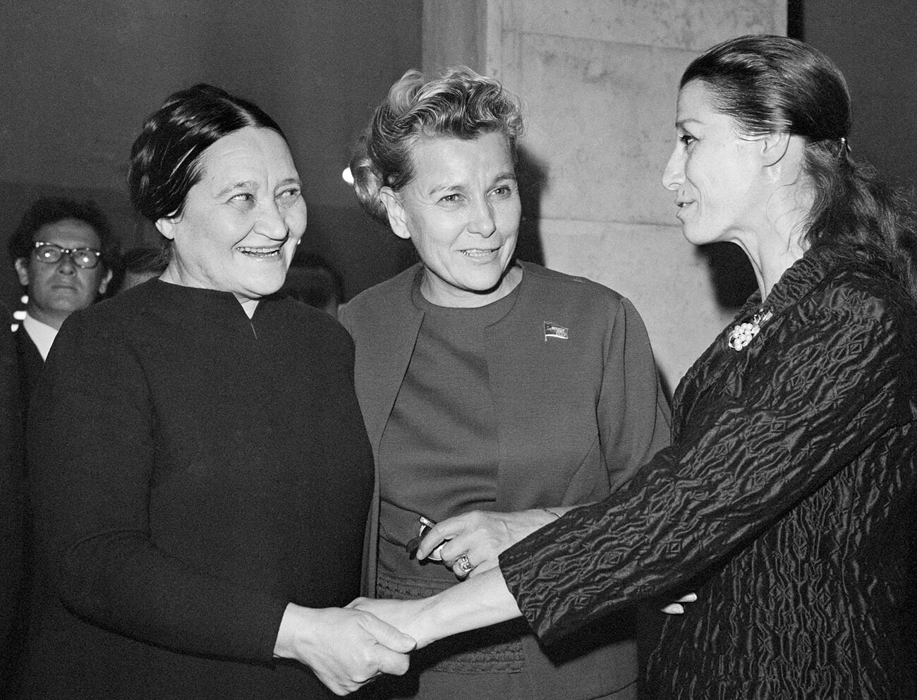 De gauche à droite : Nadia Léger, Ekaterina Fourtseva et Maïa Plissetskaïa, 1968