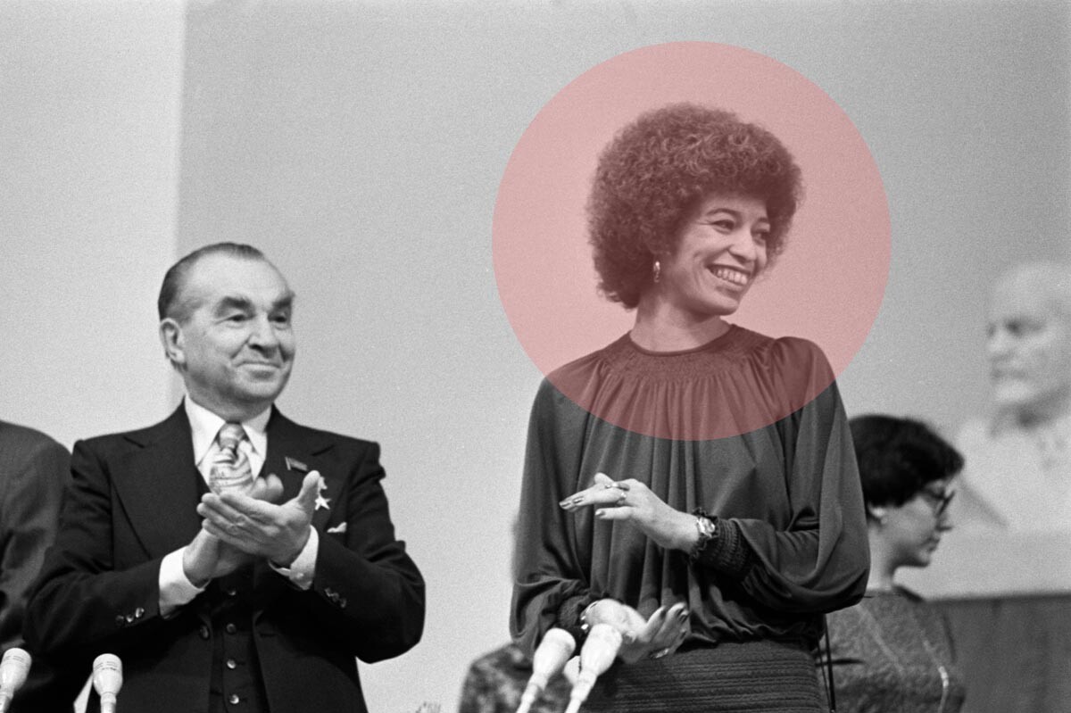 Angela Davis during the awarding ceremony of the International Lenin Prize in the the Moscow Kremlin, 1979