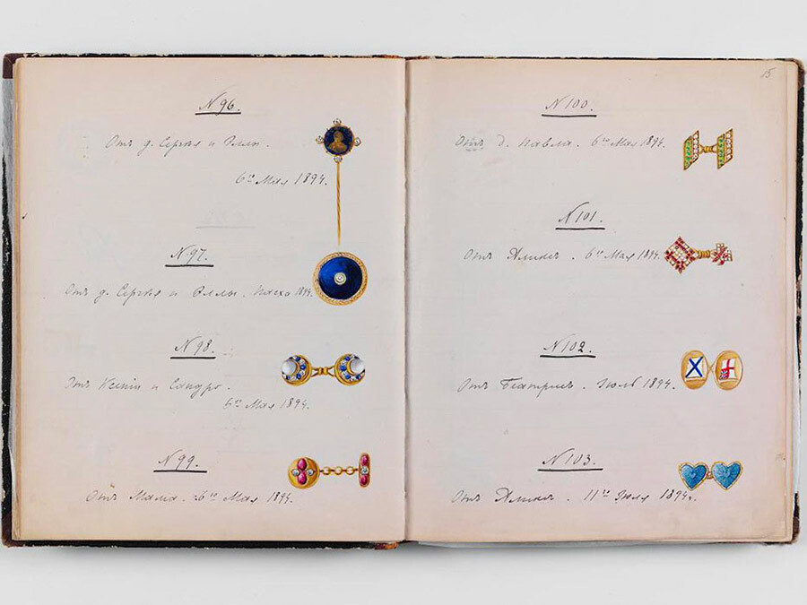 A special album of Nicholas II sketching his jewels