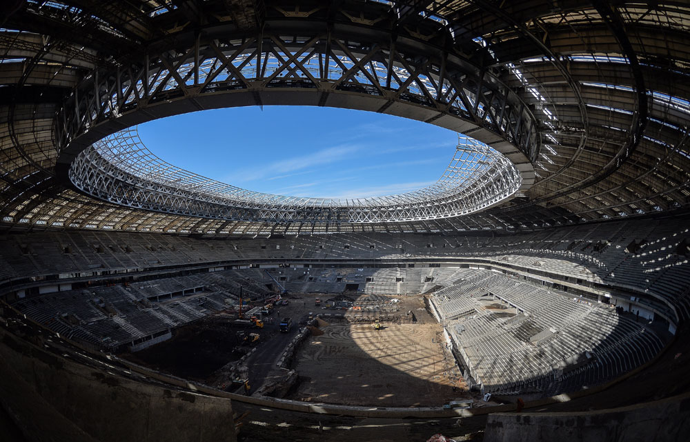 Die Luschniki-Arena in Moskau wird anlässlich der Fußball-Weltmeisterschaft 2018 umgebaut. 