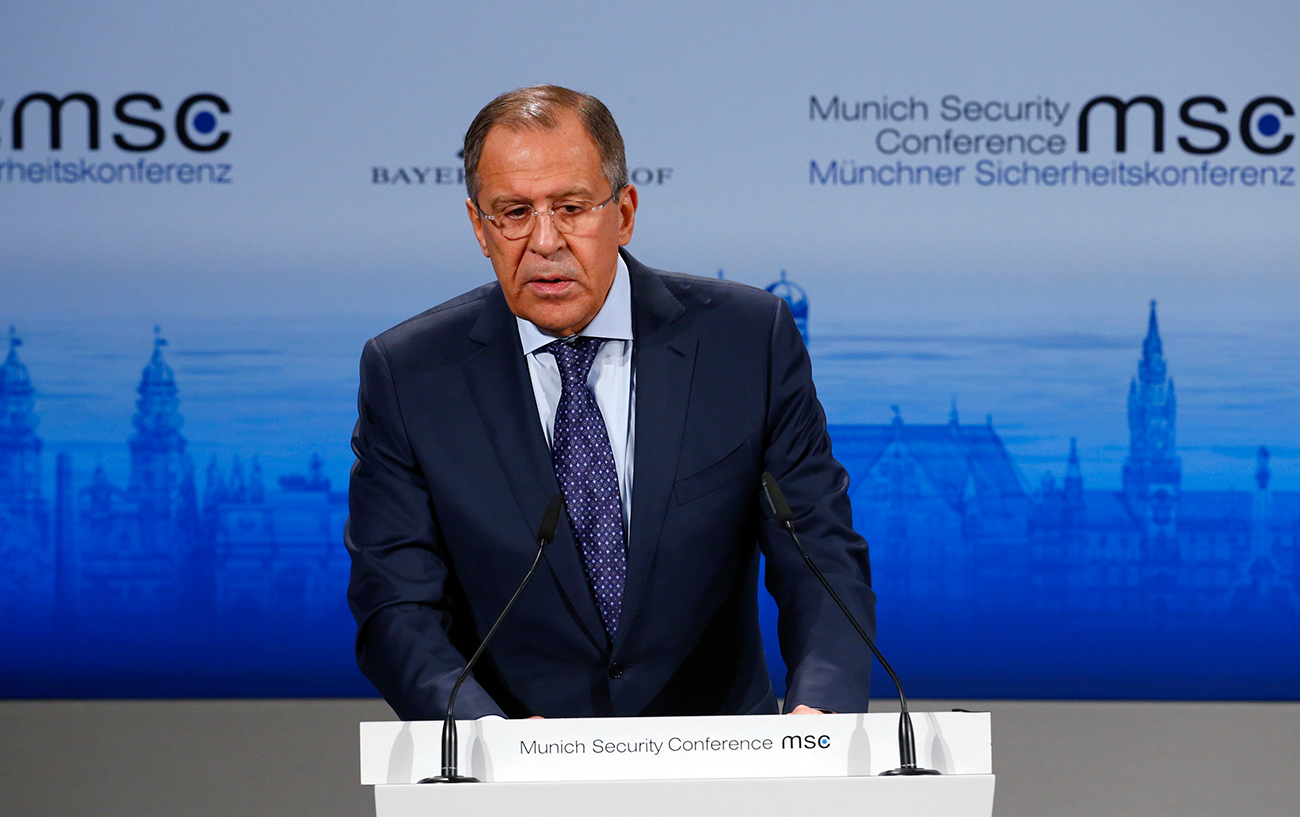 Der russische Außenminister Sergej Lawrow auf der 51. Münchner Sicherheitskonferenz am 7. Februar 2015.