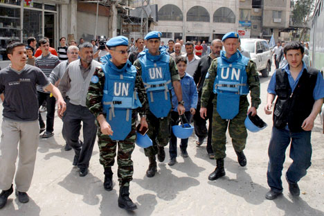 UN-Beobachter in Syrien. Foto: ITAR-TASS