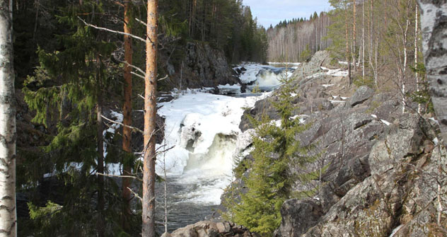 Der Wasserfall Kivach ist sehenswert, aber nicht sehr imposant. Foto: Pauline Tillmann
