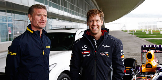 Sebatian Vettel und David Coulthard in Sotschi. Foto: Wladimir Anosow