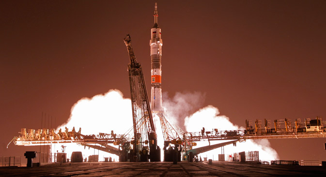 The Soyuz-FG launch from the Baikonur Space Center. Source: AP