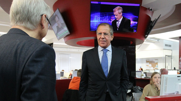 Serguéi Lavrov, ministro de Asuntos Exteriores de Rusia, concede una entrevista a Rossíyskaya Gazeta. Fuente: Sergey Kuksin / RG.