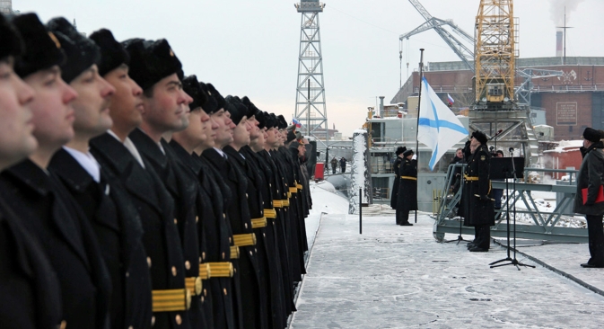 Il battesimo del mare del sottomarino russo “Yuri Dolgoruki” (Foto: RIA Novosti / Pavel Kononov)