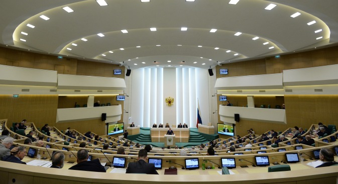Durante la seduta di sabato, il Consiglio della Federazione ha detto sì all’impiego delle forze armate in Ucraina (Foto: Ria Novosti)