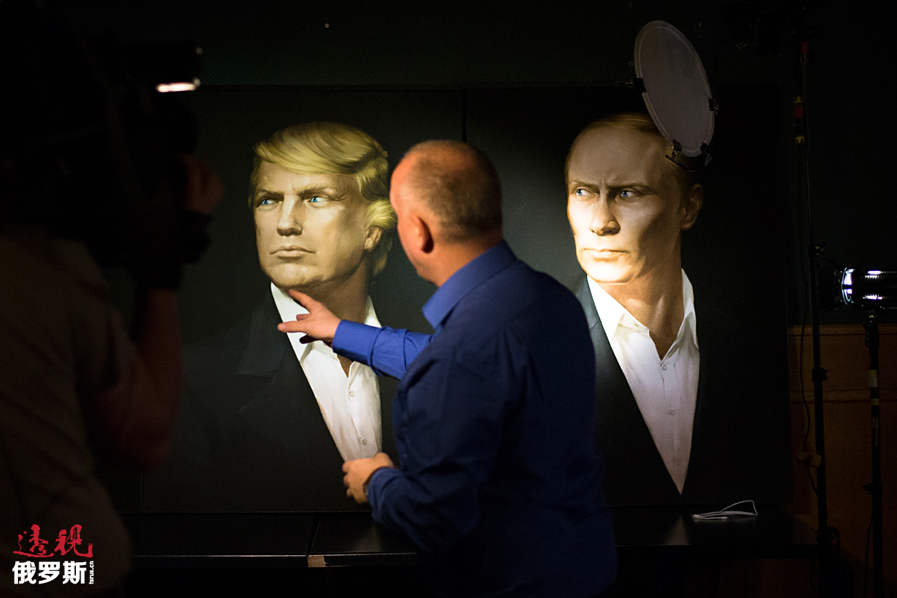 特朗普与普京肖像。