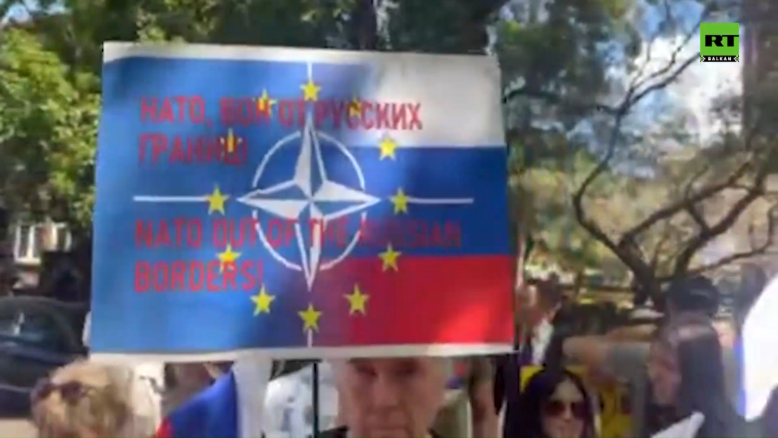 Протест против НАТО у Аустралији: Зауставите геноцид над руским народом (ВИДЕО)