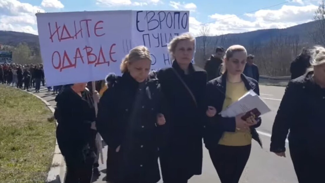 Protestna šetnja Srba na KiM zbog ranjavanja Jovanovića, policija zaustavila kolonu (VIDEO)