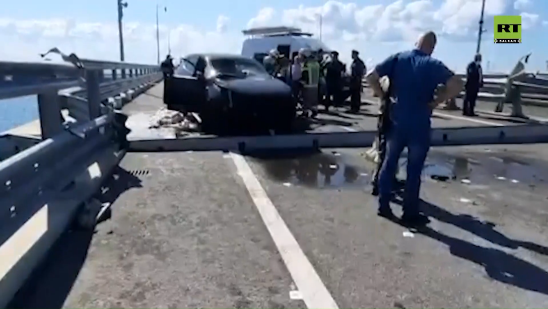 Кримски мост нападнут НАТО дроновима, има погинулих: Обустављен саобраћај (ФОТО/ВИДЕО)