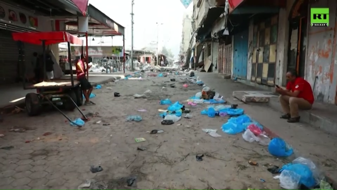 Granatirana ulica u Gazi u kojoj je smeštena pijaca