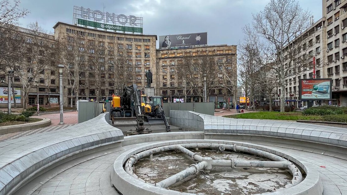 Почиње реконструкција Трга Николе Пашића, нова фонтана у центру Београда