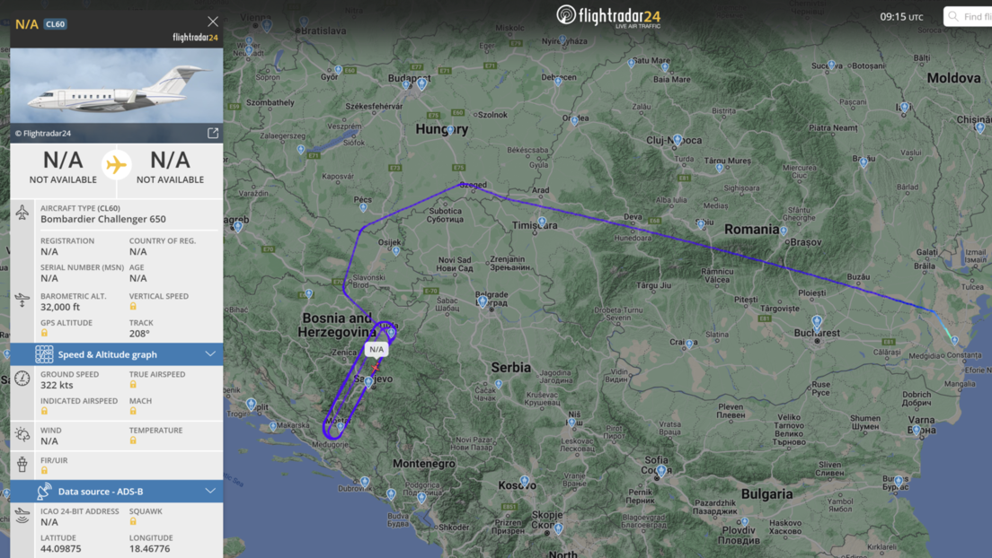 Američki avion ponovo špijunira Vojsku Srbije: "Artemis" od jutros kruži iznad teritorije BiH