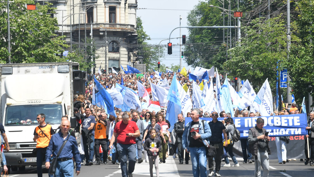 Završen protestni skup prosvetnih radnika u Beogradu, saobraćaj u Nemanjinoj normalizovan