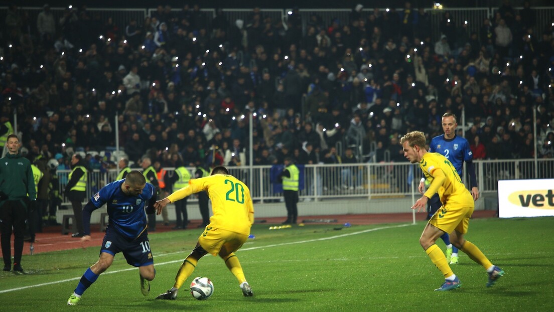 U Prištini skandal za skandalom – lik teroriste tzv. OVK na tribinama stadiona "Fadilj Vokri"