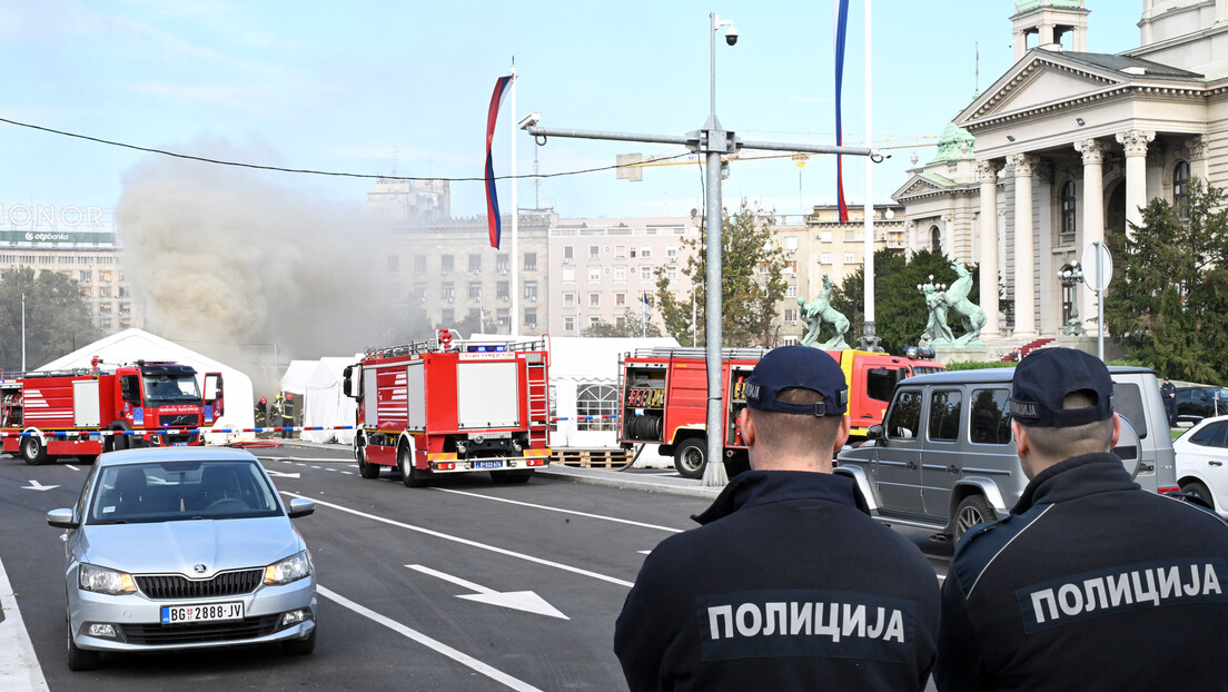 MUP se oglasio o pucnjavi ispred Skupštine Srbije: Napadač pucao, pa izazvao požar