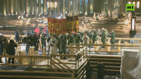 Богојављење у Главном храму Оружаних снага Русије: Празнична литургија и купање (ВИДЕО)