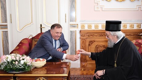 Додик са митрополитом Јефремом: СПЦ је незаменљив фактор друштва